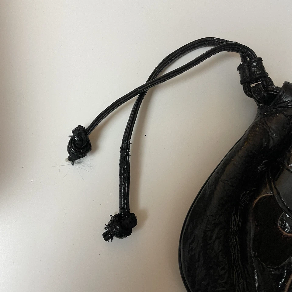 HAYDEN HARNETT Black Patent Leather Clutch PREOWN, FLORAL VEGAN NYC DESIGNER - Image 3 of 4