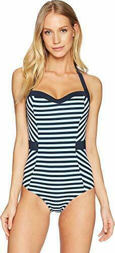 Jets by Jessika Allen Women's Profile Molded Halter One-Piece Ink/Chambray 12 - Picture 1 of 3