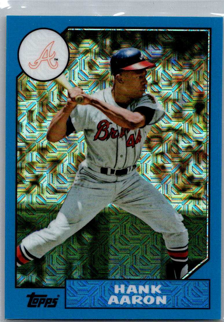 Hank Aaron 2017 Topps #87-HA 30th Ann. Blue Refractor /99 Braves