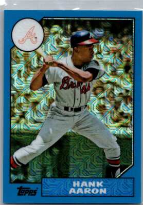 Hank Aaron 2017 Topps #87-HA 30th Ann. Blue Refractor /99 Braves