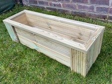 DELUXE Wooden Planter with Free Liner Outdoor herbs plants flowers shrubs GARDEN
