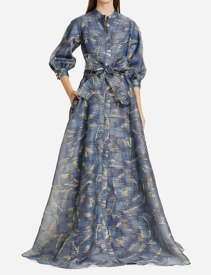 Vestido para mujer Teri Jon by Rickie Freeman jacquard metálico Foto 4 de 4