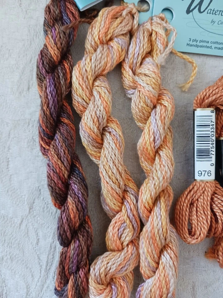 Watercolours By Caron Handpainted Pima Cotton Thread Floss Papaya Burnt Toast 3 - Image 2 of 4
