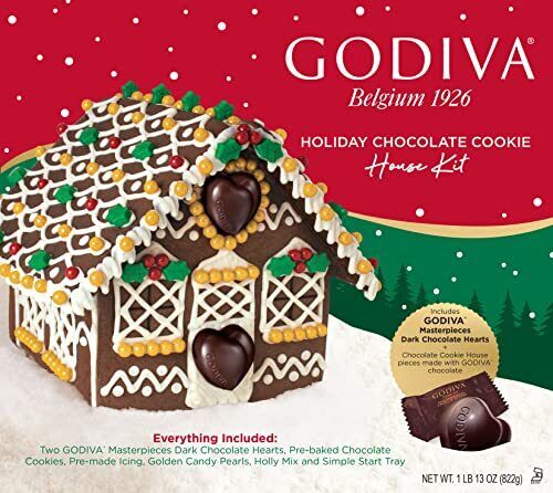 Godiva Holiday Chocolate Cookie House Kit by Cookies United - 29 oz.