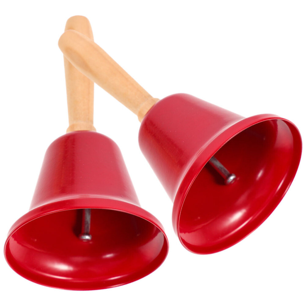 Sleigh Bells 2pcs Metal Handbell with Wood Handle Xmas Handbell eBay