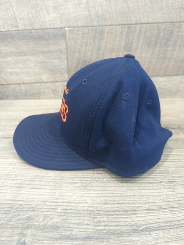 Vintage AJD Snapback Chicago Bears Blue Hat Cap Made In USA Embroidered Script - Picture 2 of 9