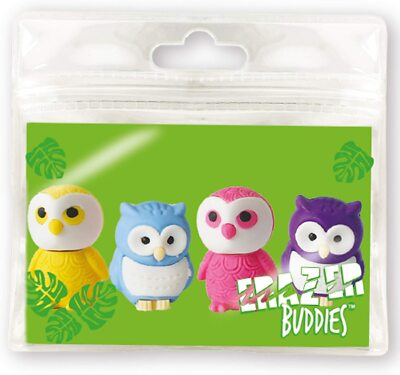 Erazer Buddiez - Owl from . Owl Rubber Animal Erasers for Kids. Cute eraser sets
