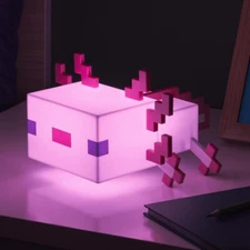 Minecraft Axolotl Light Up Lamp 5 Color Modes Game Décor Night Mojang Video Game