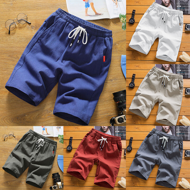 Bolso deportivo para hombre verano sólido cordón tablero tronco playa pantalones cortos O