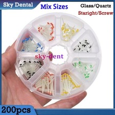 200 pc Dental Fiber Post Glass Quartz Teeth Restorative 1.2/1.4/1.6/1.8mm Mixing