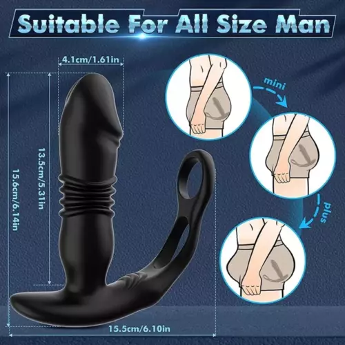 Anal Prostata Massagegerät Vibrator Dildo Stoßfunktion Sexspielzeug für Männer💕 - Bild 6 von 24