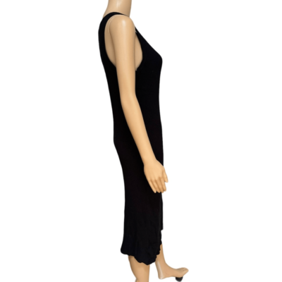 Rachel Zoe black ribbed knit sleeveless midi dress size M | eBay