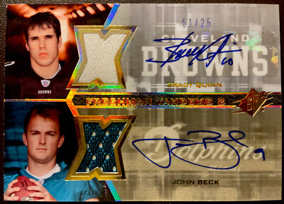 2007 UD SPx Freshman Tandems BRADY QUINN JOHN BECK Dual Auto Patch RC SP #01/25