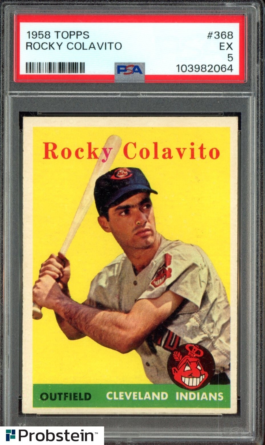 1958 Topps #368 Rocky Colavito Cleveland Indians PSA 5 EX