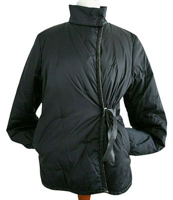 Jil Sander leichte Jacke Jacket Nylon Leder schwarz M 38 Damen Vintage Blogger