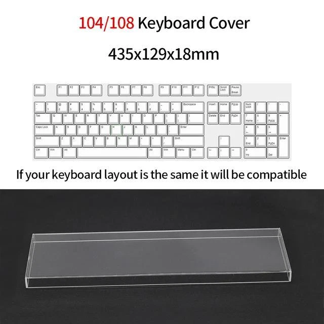 Clear Acrylic Mechanical Keyboard Dust Cover for Gaming Computer Case Protection
