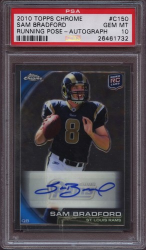 Sam Bradford [Running Pose Autograph] #C150 2010 Topps Chrome card
