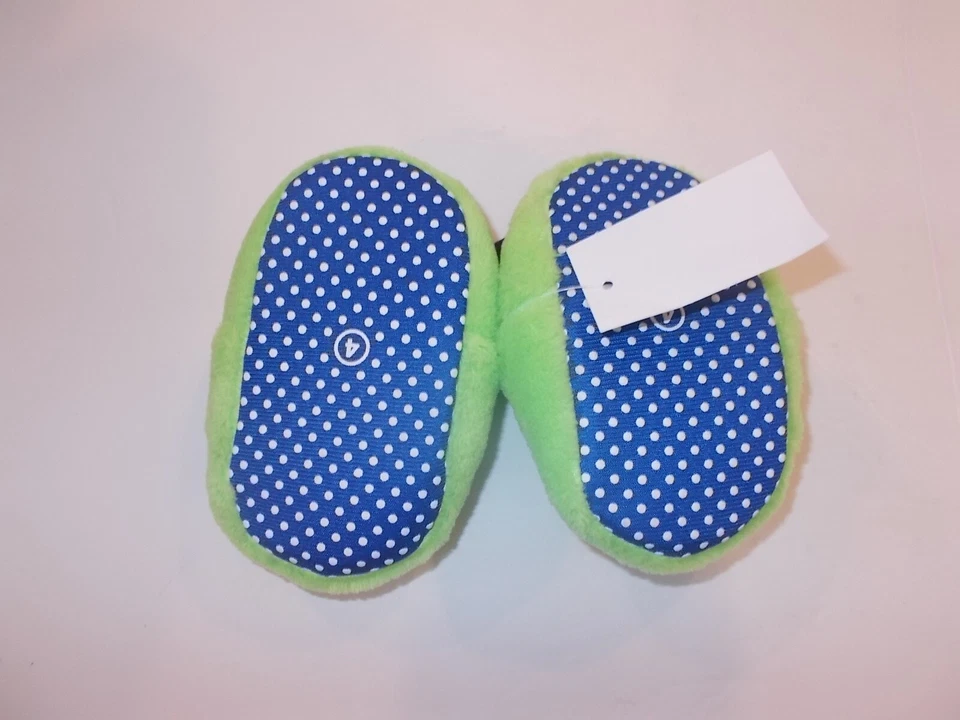 Green Monster Toddler/Infant Boy Size 4 Soft Plush Slippers - Image 3 of 4