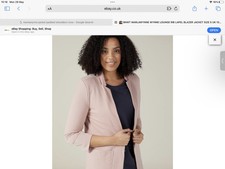 Marlawynne S Rose Pink Blazer Ribbed Lapel Used Once £95