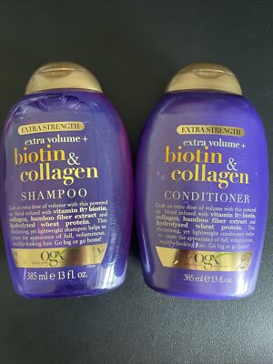 OGX Biotin & Collagen Shampoo & Conditioner Set Extra Strength Volume 13 oz each