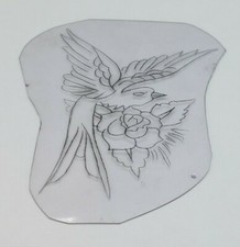 Original Vintage Colonel William Todd Tattoo Flash - Humming Bird on Flower