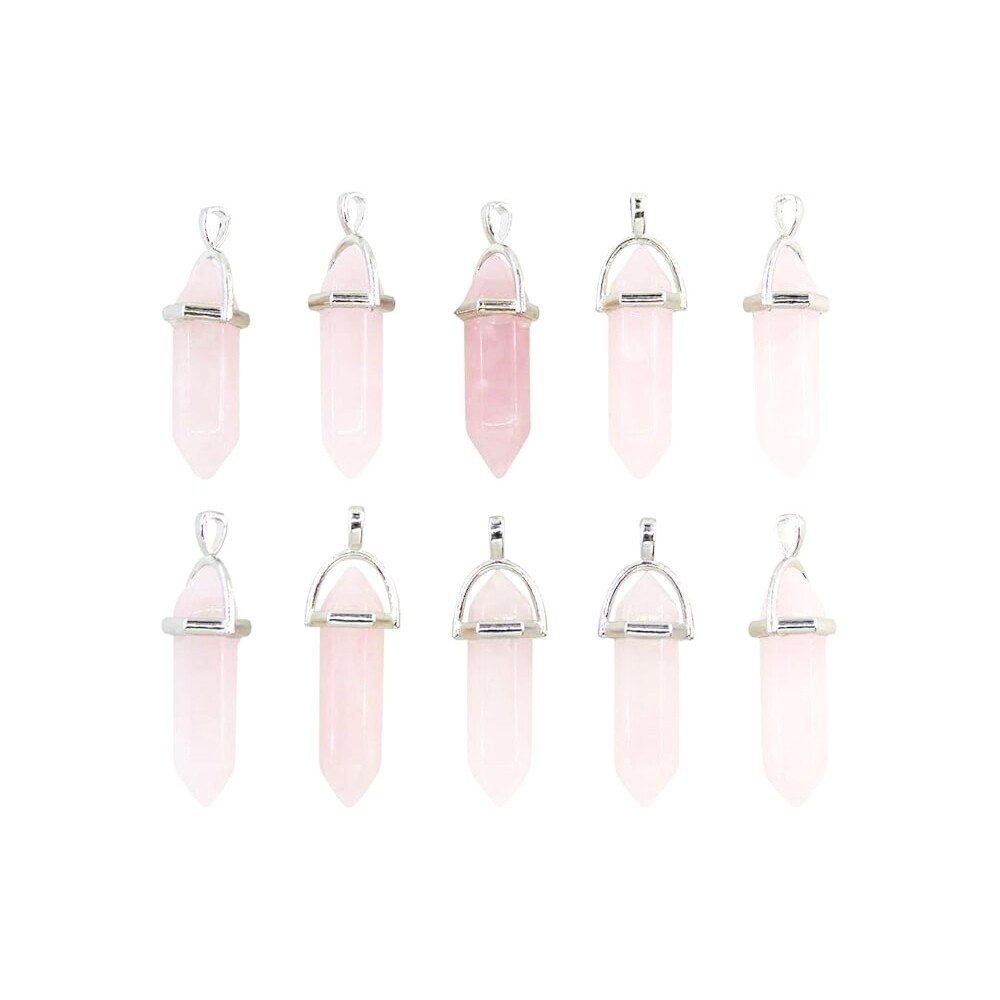 Rose Quartz 3cm Crystal Obelisk Pendant Necklace - Black Cord - Love & Healing