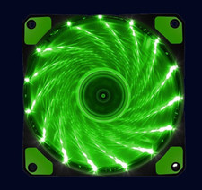 120mm PC Computer Case Fan CPU Cooling Quad 15 LED 9-Blade 12cm 4Pin 3Pin 12V