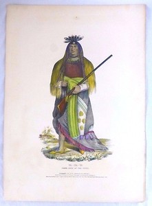 WA-NA-TA Sioux Grand Chief -CB King. McKenney & Hall Folio Greenough. Bowen 1838