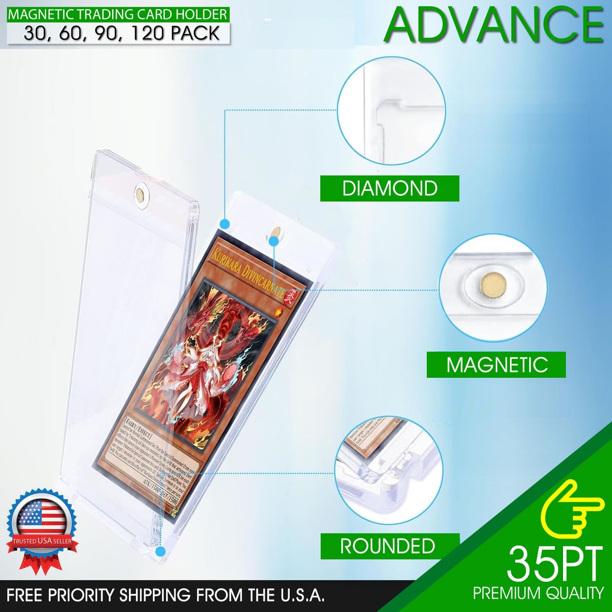 yugioh magnetic card holder Yugioh 100pcs Magnetic Trading Card Holder for Sports Cards, MTG Cards, YUGIOH  Cards, Standard Cards : Amazon.com.be: Toys main image 0