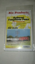 Rix Products HO Scale Railroad Telephone Poles w/4 Crossarms Kit Item #628-0034