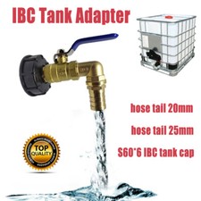 IBC Tank Adapter S60X6 To Garden Tap 20mm 25mm outlet  Hose Fitting Fuel Water