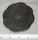 Ancient Chinese bronze hand mirror Tang Dynasty c 800 AD Archaic scallop design