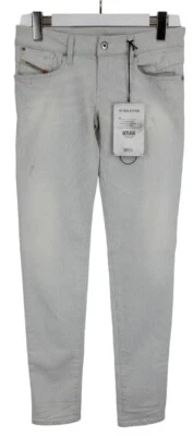 Diesel Getlegg 0602F Jeans Damen W26/L32 Distressed Stretch Zip Nadelstreifen - Bild 1 von 4