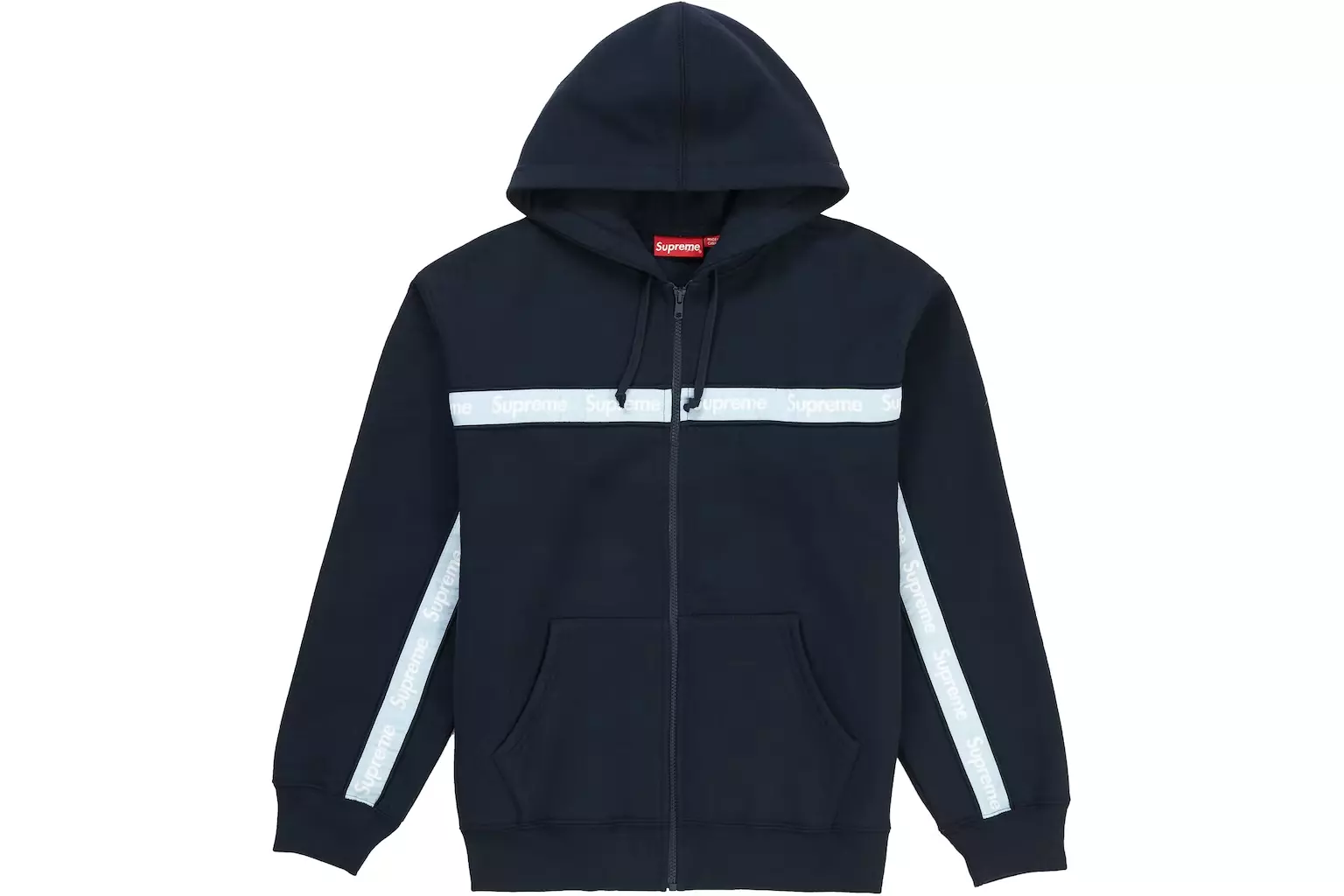 Sweat shirt à capuche à rayures textuelles Supreme taille M FW19