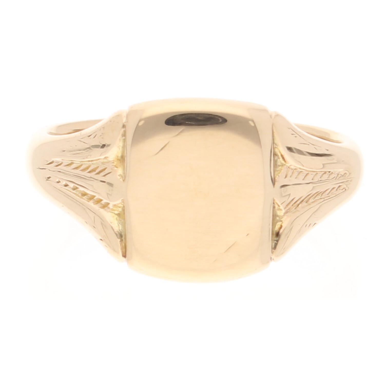 Vintage 9Carat Yellow Gold Signet Ring (Size T) 10x12mm Head