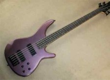 Best-selling 5 Strings 24 Frets Purple Electric Bass Guitar with Black Hardware