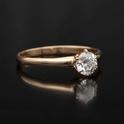 14k Yellow Gold Diamond Solitaire Engagement Ring – 0.50ct – Size N½ - Picture 2 of 6