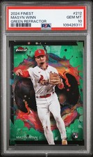 2024 TOPPS FINEST GREEN REFRACTOR #212 MASYN WINN ROOKIE RC 12/25 PSA 10
