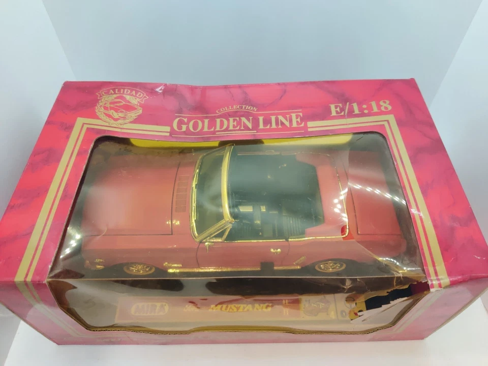 Mira Ford Mustang 1965 1:18 Die Cast Golden Line - Boîte Abîmée Voiture Neuve - Photo 3/4
