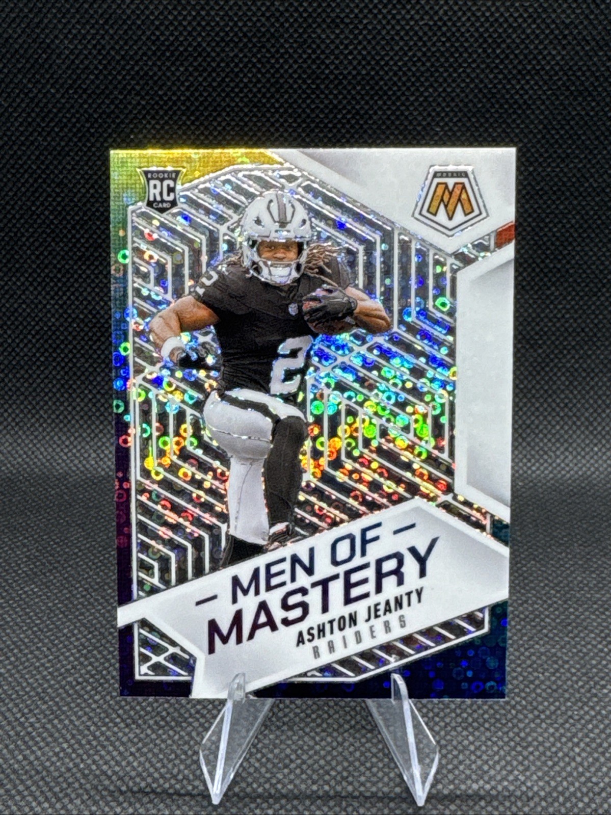 2025 Panini Mosaic - Men of Mastery Ashton Jeanty #18 No Huddle Silver Prizm...