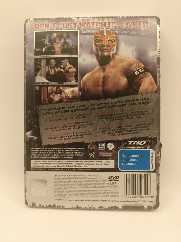 WWE SmackDown vs RAW 2007 Steelbook PS2 Game Playstation 2  Complete With Manual - Image 2 of 3