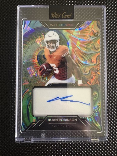 Bijan Robinson 2023 Wild Card Wild Chrome Football Cracked Ice 1/1 Auto Card 💎
