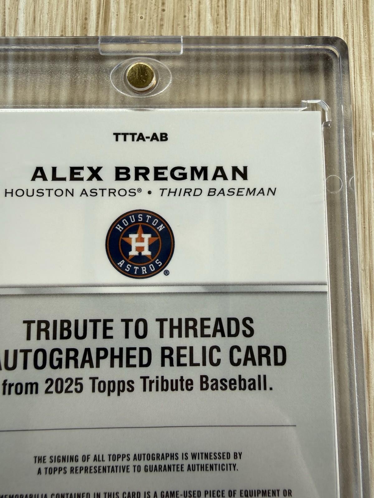 2025 Topps Tribute Alex Bregman Game Used Relic #/10 Auto #TTTA-AB Cubs Red HOU view 9