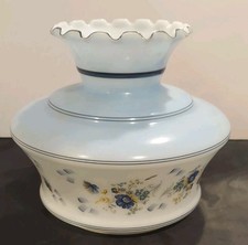 Quoizel Abigail Adams Blue Floral Milk Glass Lamp Shade Fitter Ruffled