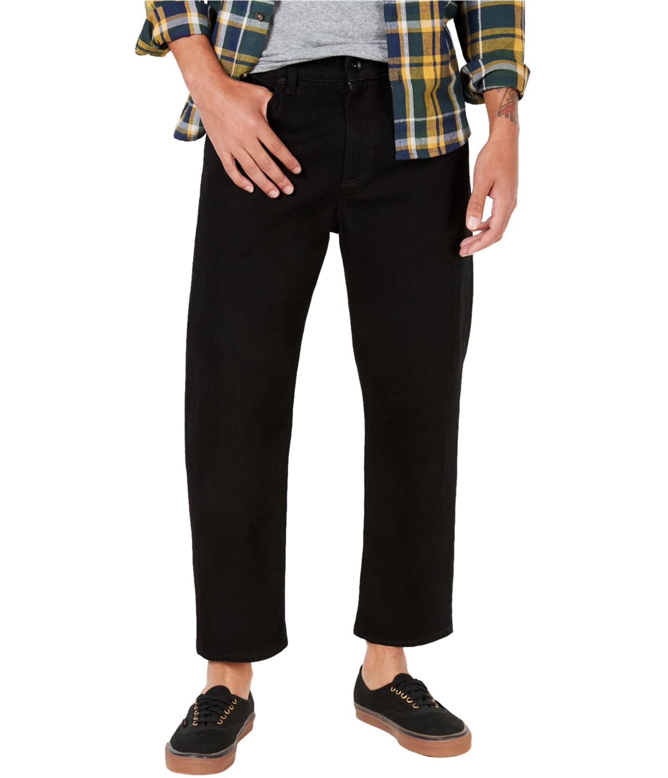 Мужские джинсы American Rag с широкими прямыми штанинами черные 34W x 26L 6090₽