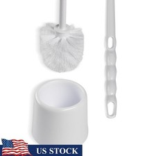 Durable Toilet Brush W/ Long Handle Compact Storage Caddy Easy Cleaning New