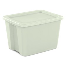 Sterilite 18 Gallon Tote, Plastic Storage Bin with Snap-on Lid, Light Green