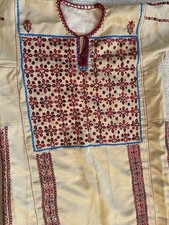 Vintage Palestinian Traditional Thobe- Hand-Embroidered Arabic Dress