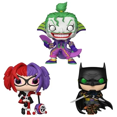 Funko POP! Batman Ninja Heroes Set Figure + Protectors Batman Joker Harley Quinn