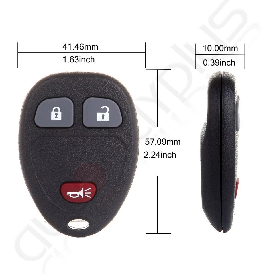 2 nuevos transmisores de mando a distancia de entrada de repuesto sin llave para 3-btn GM OUC60270 Foto 4 de 4